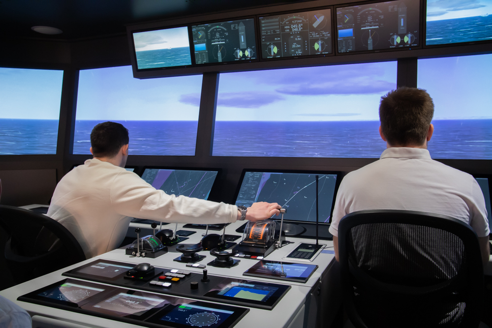 Watchkeepers training on bridge simulator