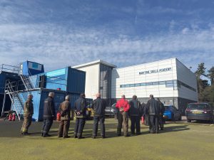 health and safety delegates stood outside the Maritime Skills Academy