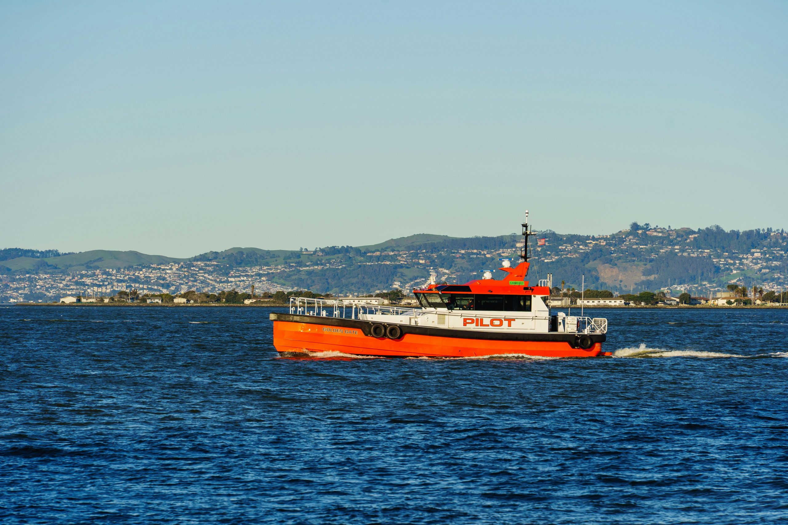 Pilot Boat out on open waters | Pilot Boat Ladder Transfer Training