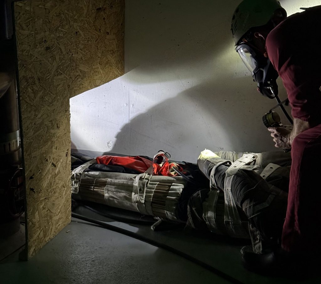 delegate during enclosed space entry rescuing a casualty
